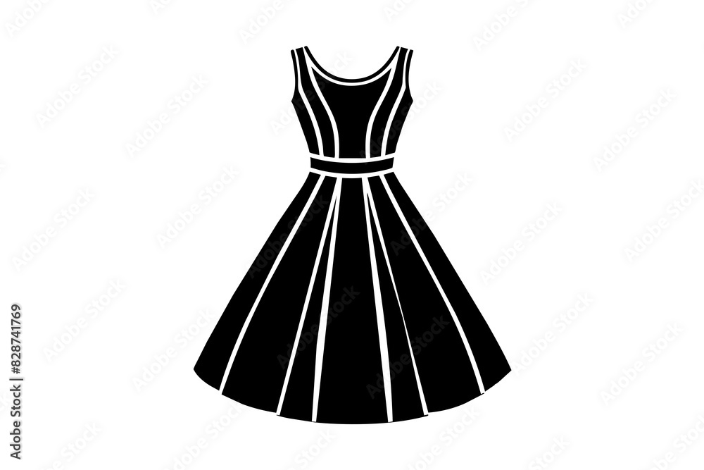 A line dress vector silhouette illustration A line dress vector silhouette illustration