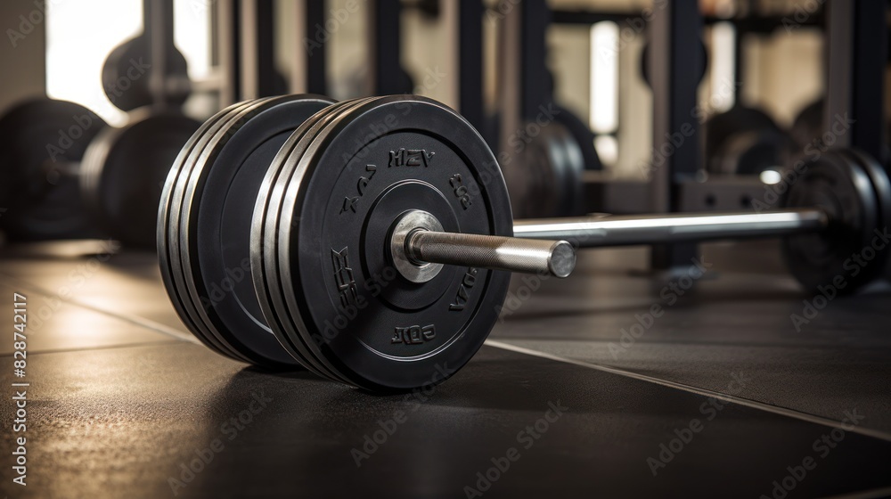 Naklejka premium Gym workout with cross fit equipment