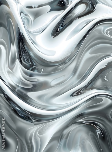 Wallpaper Mural 3D Liquid Metal Wave Torontodigital.ca