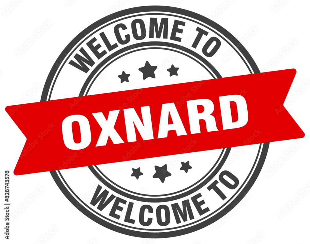 Welcome to Oxnard stamp. Oxnard round sign