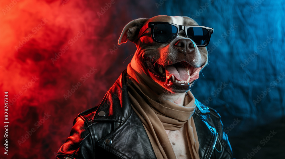 Obraz premium Pitbull with sunglasses