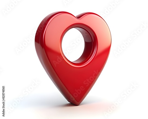 Heart-Shaped Location Pin. Love location.
