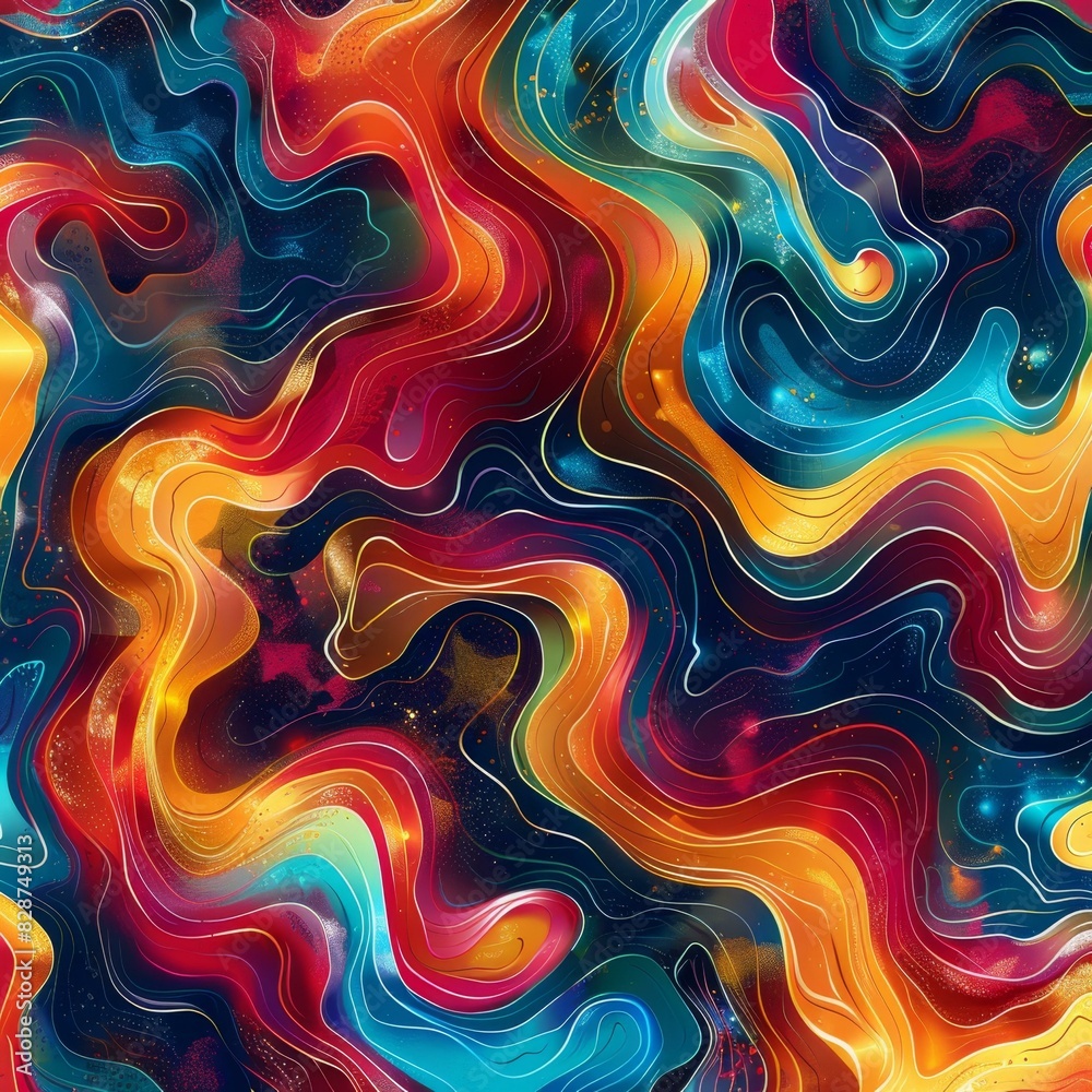 Fototapeta premium Modern Abstract Colorful Wavy Lines Background