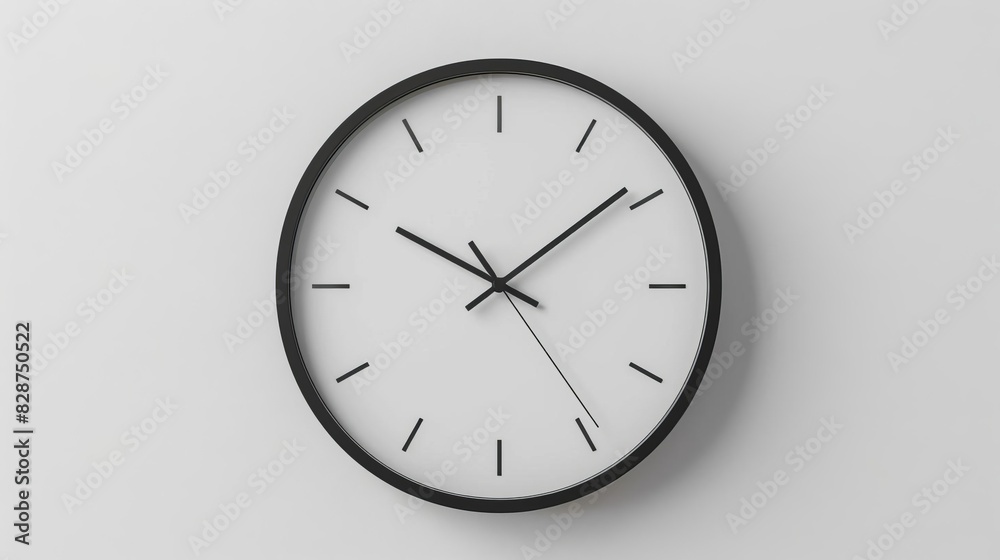 hyperrealistic wall clock isolated on white background time management concept