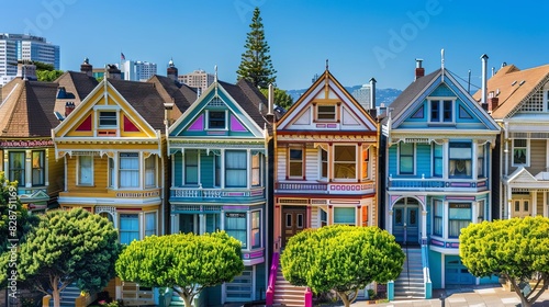 iconic painted ladies victorian houses along steiner street in san francisco california famous colorful architecture travel photo photo
