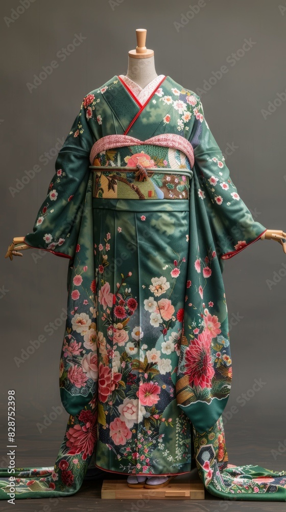 Naklejka premium A kimono with a floral pattern