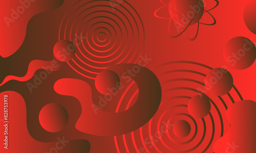 abstract background in red colors showing the components of dynamics and movement Vector