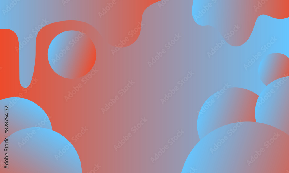 abstract background with flowing drops of blue and orange colors Vector illustration