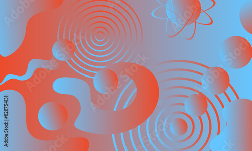 abstract background in blue and orange colors showing the components of dynamics and movement Vector
