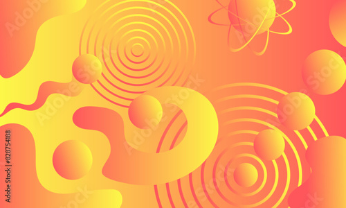 abstract background in orange and yellow colors showing the components of dynamics and movement Vector