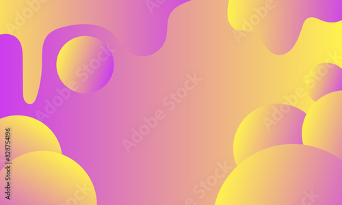 abstract background with flowing drops of purple and yellow and yellow colors Vector illustration