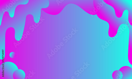 abstract holographic background with flowing drops in pink and blue colors Vector
