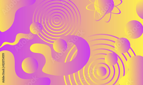 abstract background in purple and yellow colors showing the components of dynamics and movement Vector