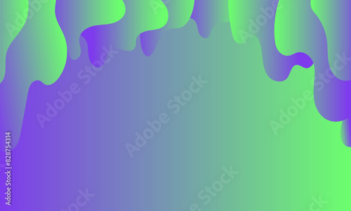 abstract holographic background with flowing drops of green and blue colors Vector