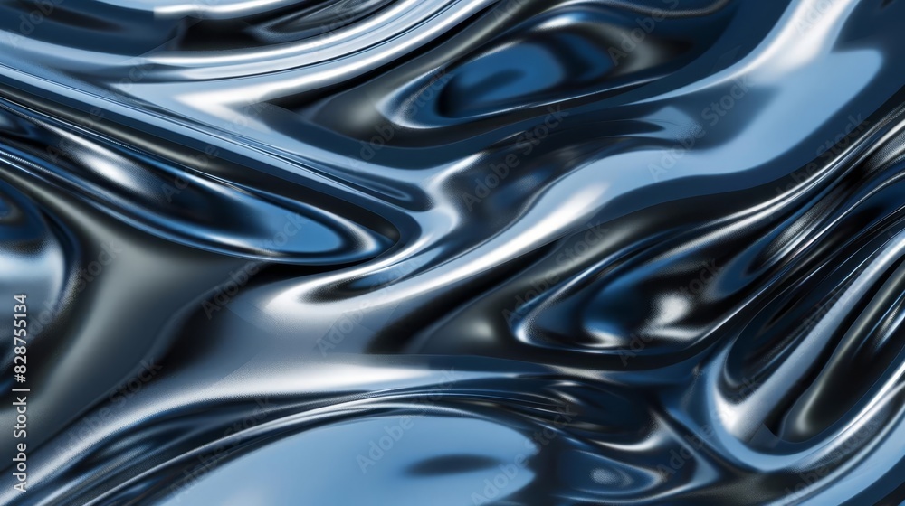 abstract chrome waves on dark background metallic texture concept digital illustration abstract chrome waves on dark background metallic texture concept digital illustration
