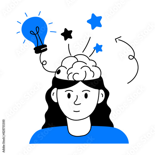 Here’s a doodle mini illustration of an intelligent student 