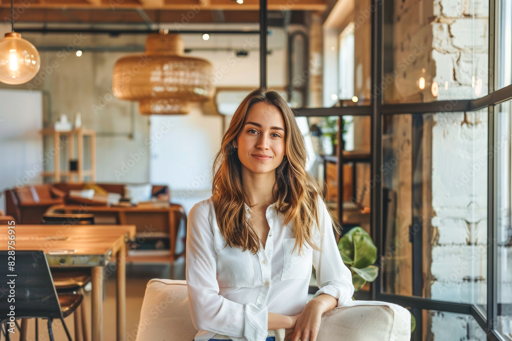 Portrait of a Young Female Entrepreneur in Modern Office Portrait of a Young Female Entrepreneur in Modern Office