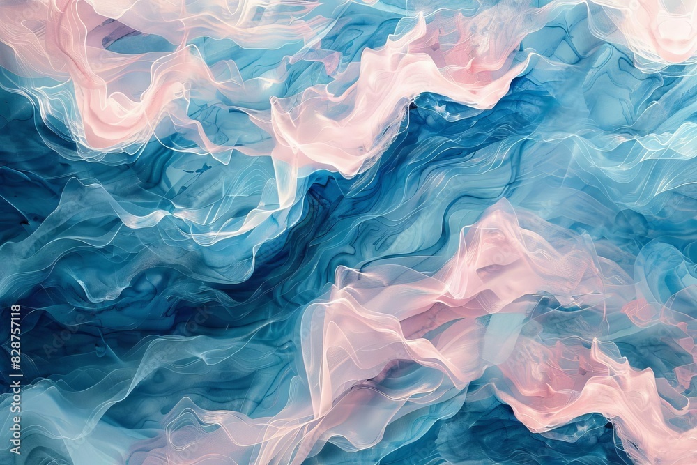 Abstract waves of blue and pink Abstract waves of blue and pink
