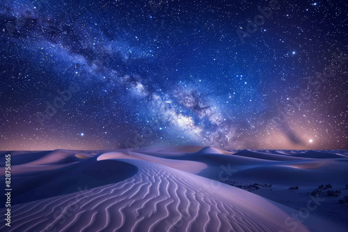 A beautiful night sky with a large milky way in the middle