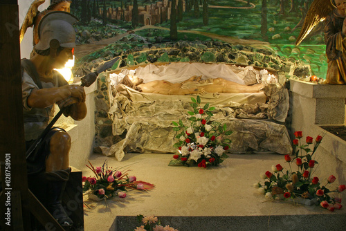 God's tomb in the parish church of the Assumption of the Virgin Mary in Pregrada, Croatia photo