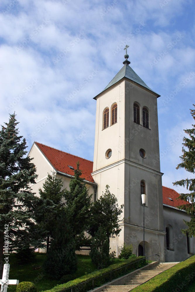 Fototapeta premium Parish church of the Exaltation of the Holy Cross in Kravarsko, Croatia