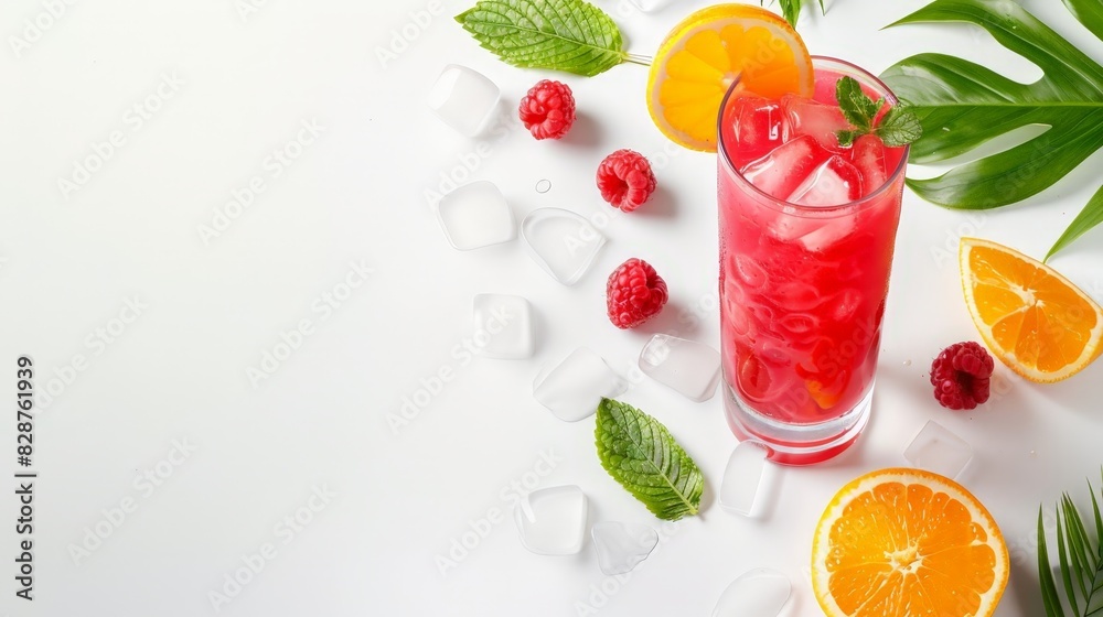 Refreshing Raspberry Lemonade With Ice Cubes Refreshing Raspberry Lemonade With Ice Cubes