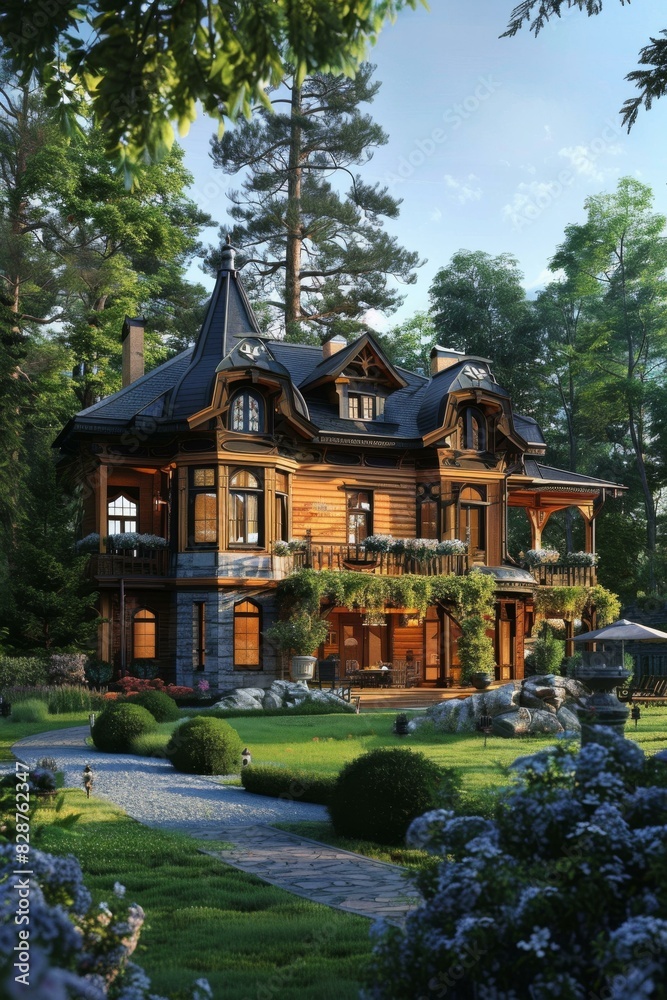 the beautiful mansion in the woods