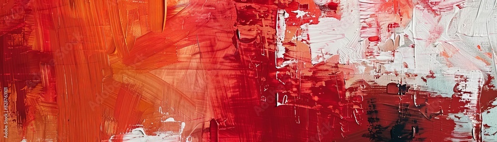 Fototapeta premium Abstract art with red brushstrokes