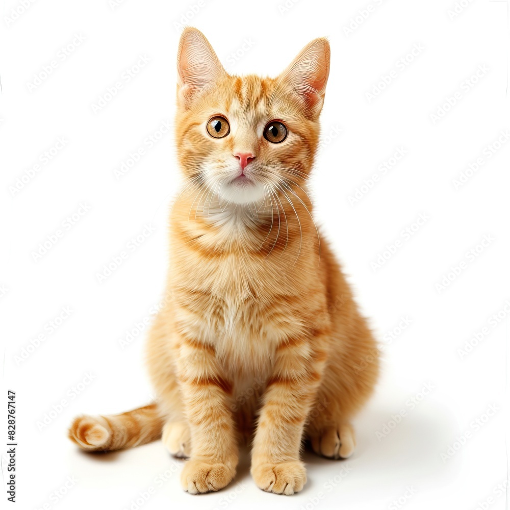 orange Whiskas cat isolated on white background orange Whiskas cat isolated on white background