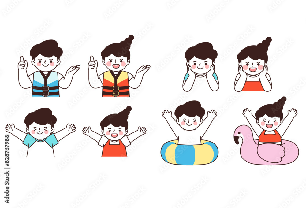 children, summer, children, exciting, fun, water play, tube, beach, icon, happy, vector children, summer, children, exciting, fun, water play, tube, beach, icon, happy, vector