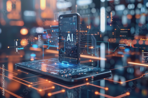 Mockup of mobile technology with text 