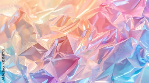 Vibrant Pastel Hues on Abstract Crumpled Foil Texture Background