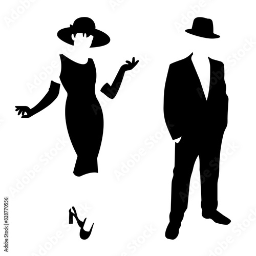Toilet icons, male and female restroom wc. Elegant lady and gentleman restroom symbol. Stock vector