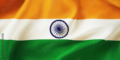 Quadro su tela India waving flag background.3D illustration of Indian flag