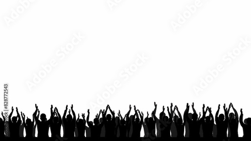 Shadow Animation of Large Crowds Enjoying Sports Events, Concerts, and Parties: Cheering and Clapping in 4K Resolution Isolation Screen