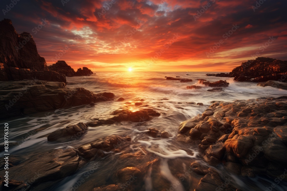 Dramatic Coastal Sunset Seascape