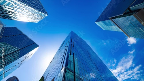 Wallpaper Mural A timelapse of the cloud reflecting the mirror of the building in Tokyo wide shot Torontodigital.ca