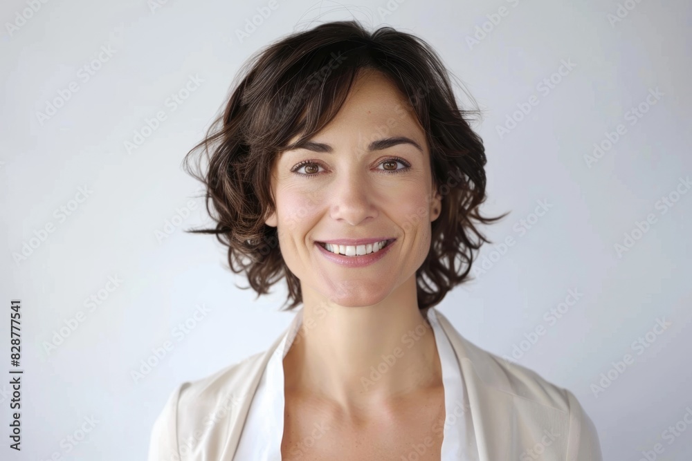 Casual business woman smiling isolated over a white background Casual business woman smiling isolated over a white background