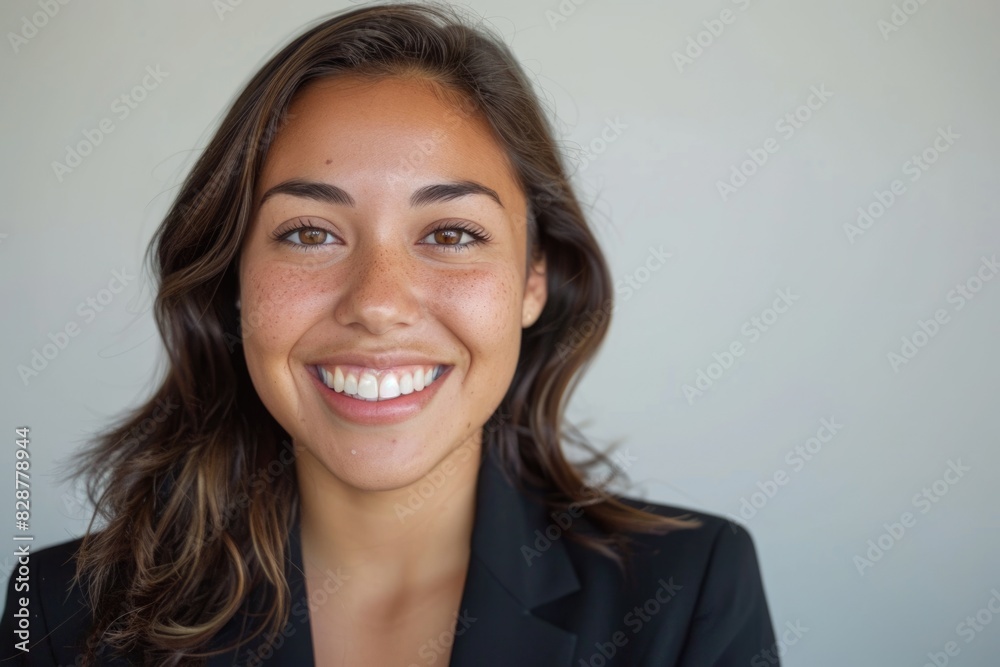 smiling latin business woman isolated on white smiling latin business woman isolated on white