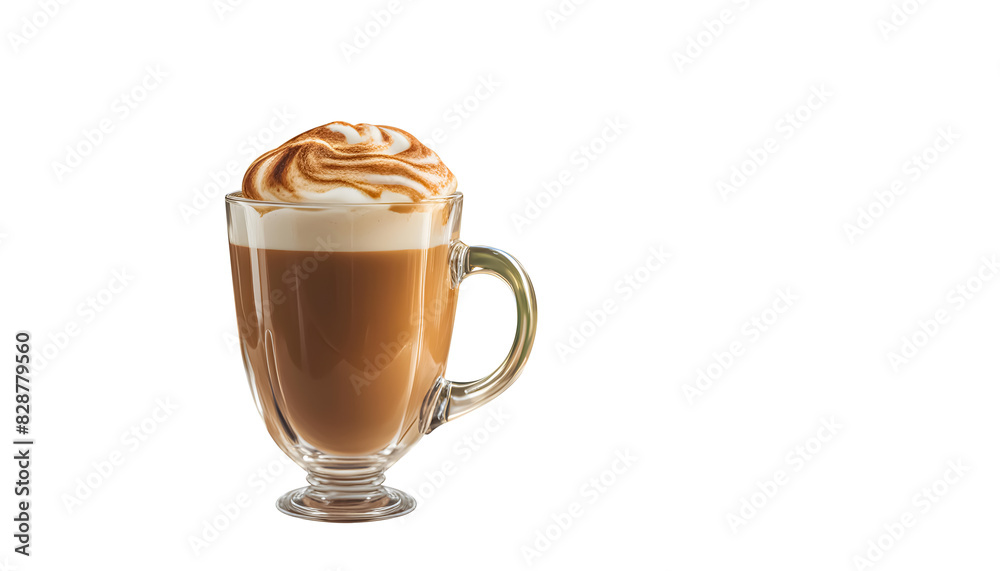 Ai generative Caramel Macchiato coffee cup which isolated on a white background.suitable for use as images in designs. Ai generative Caramel Macchiato coffee cup which isolated on a white background.suitable for use as images in designs.