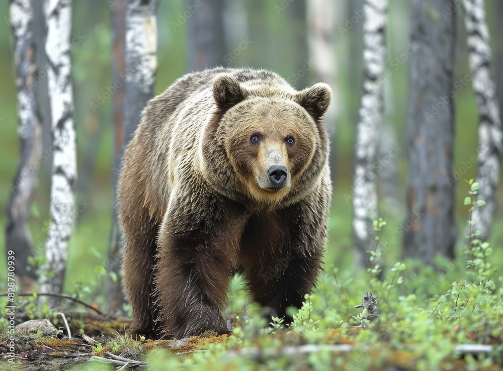 Captivating Brown Bear in Lush Forest