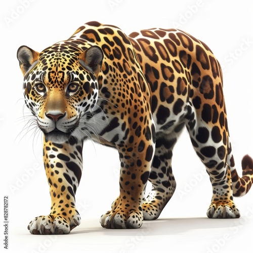 A jaguar (isolated white background)