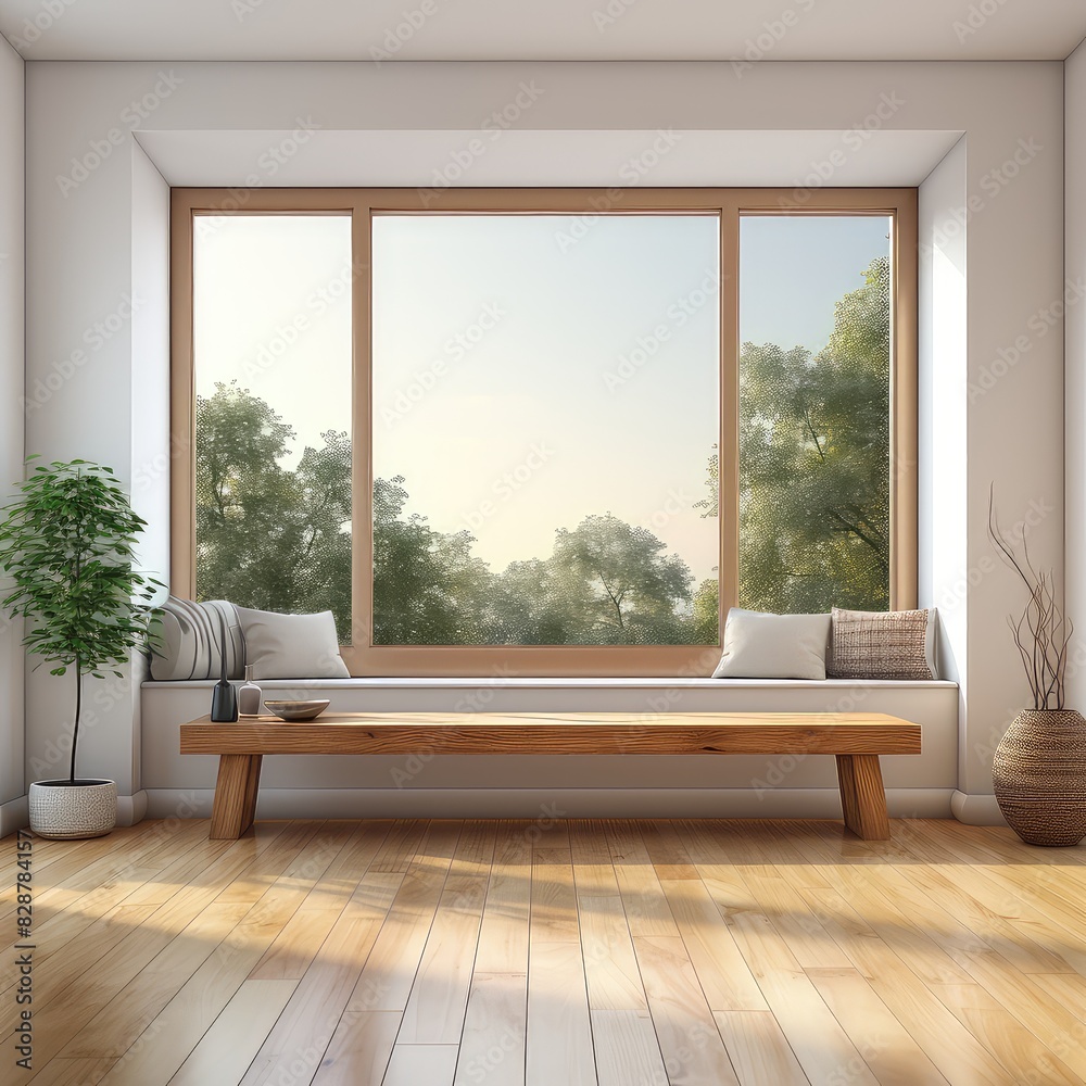 Fototapeta premium panoramic window stool UHD Wallpaper