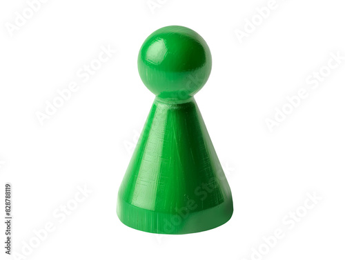 Green board game counter isolated on transparent background