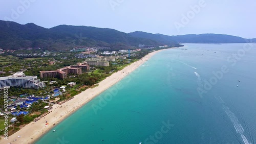 Aerial Photography of the Coastal Scenery of Yalong Bay in Sanya, Hainan, China photo