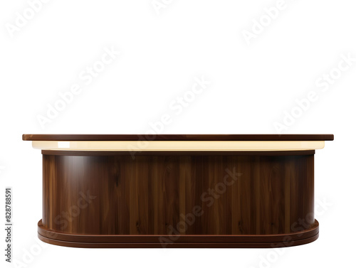 Curved bar counter Isolated on transparent background