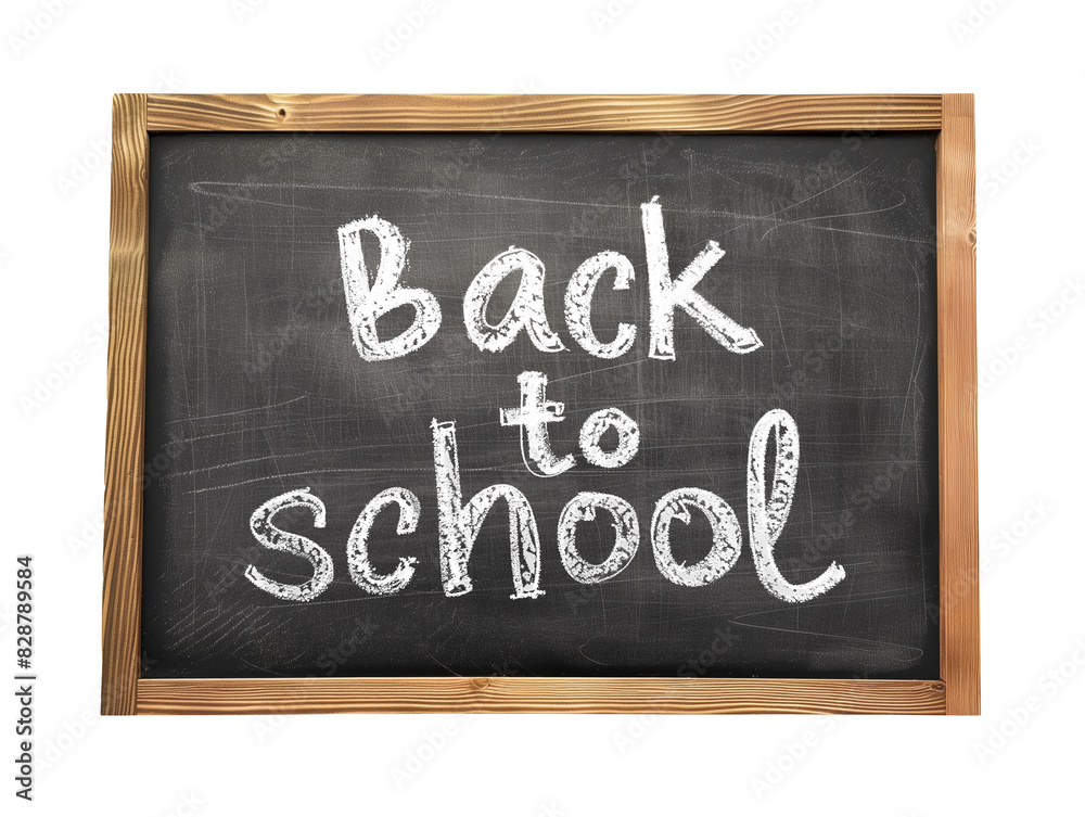 Fototapeta premium Back to school blackboard isolated on transparent background