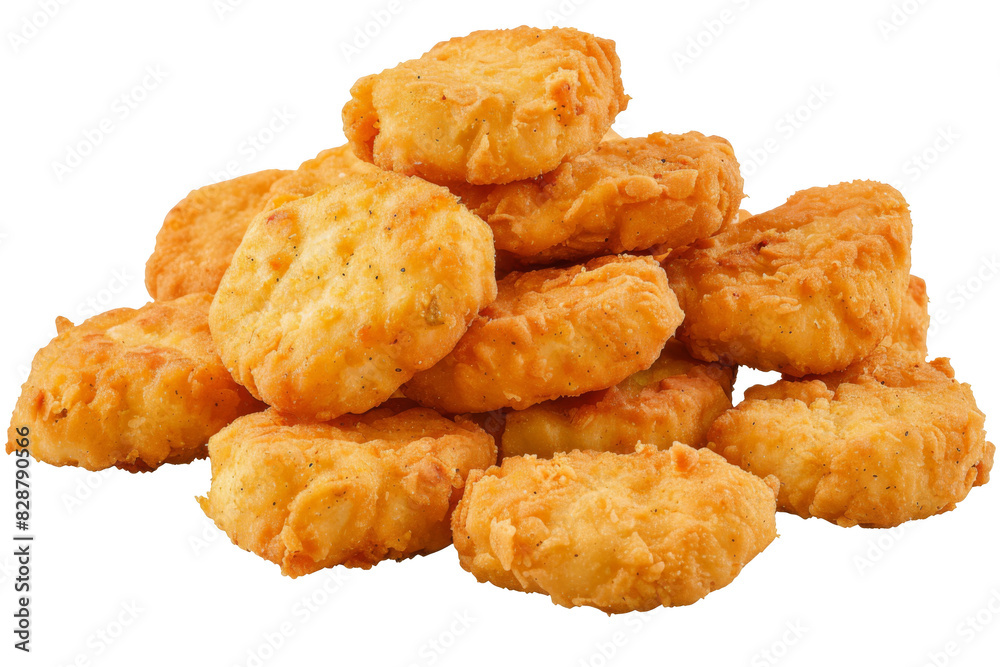 Chicken nuggets, isolated on solid white background, PNG di-cut style, realistic photo style, object as model Chicken nuggets, isolated on solid white background, PNG di-cut style, realistic photo style, object as model