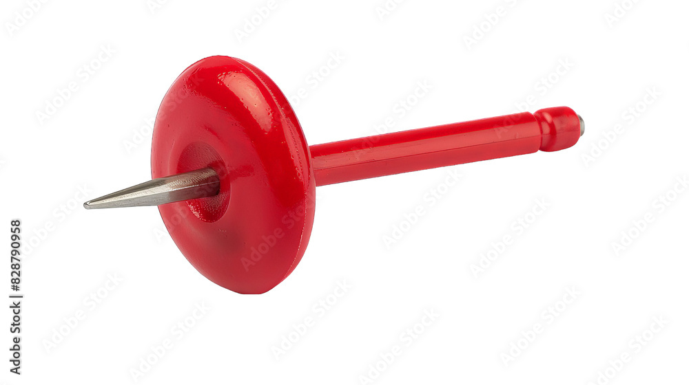 A single red push pin isolated on a black background. The pin is sharp and the head is round. A single red push pin isolated on a black background. The pin is sharp and the head is round.