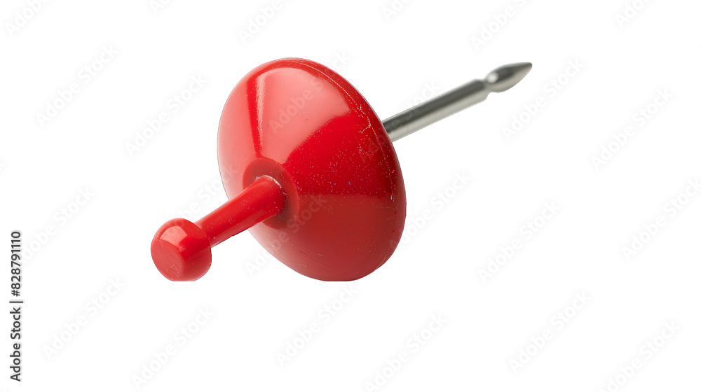 A single red push pin isolated on a black background. A single red push pin isolated on a black background.